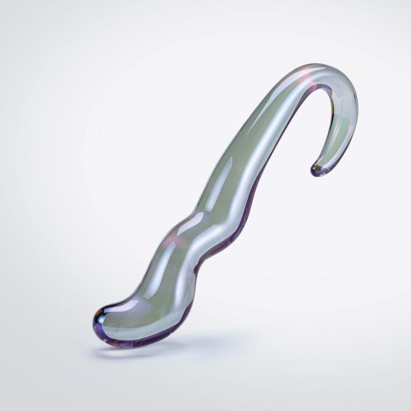 Blue Flame Curved Glass Dildo