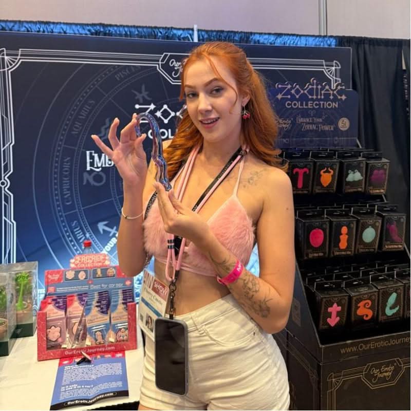 Blue Flame Curved Glass Dildo