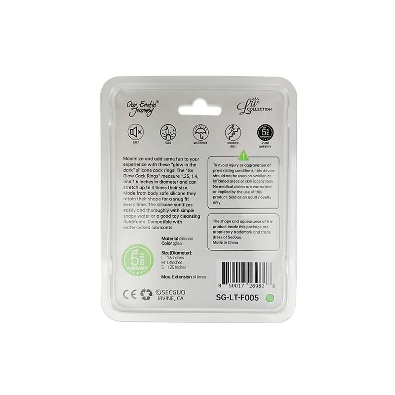 Go Glow Cock Rings-3 Sizes